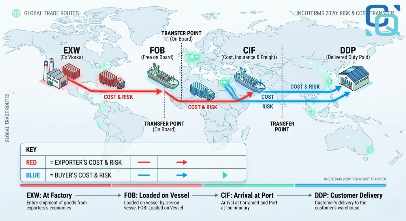 Incoterms là gì? Bản đồ trực quan về điểm giao hàng và chuyển rủi ro