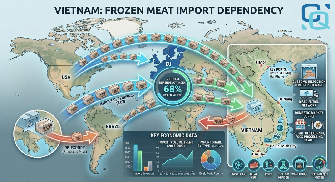 thị trường thịt đông lạnh Việt Nam trong siêu thị hiện đại