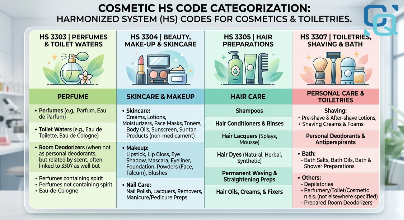 Bảng HS code mỹ phẩm theo từng nhóm sản phẩm (cập nhật 2026)