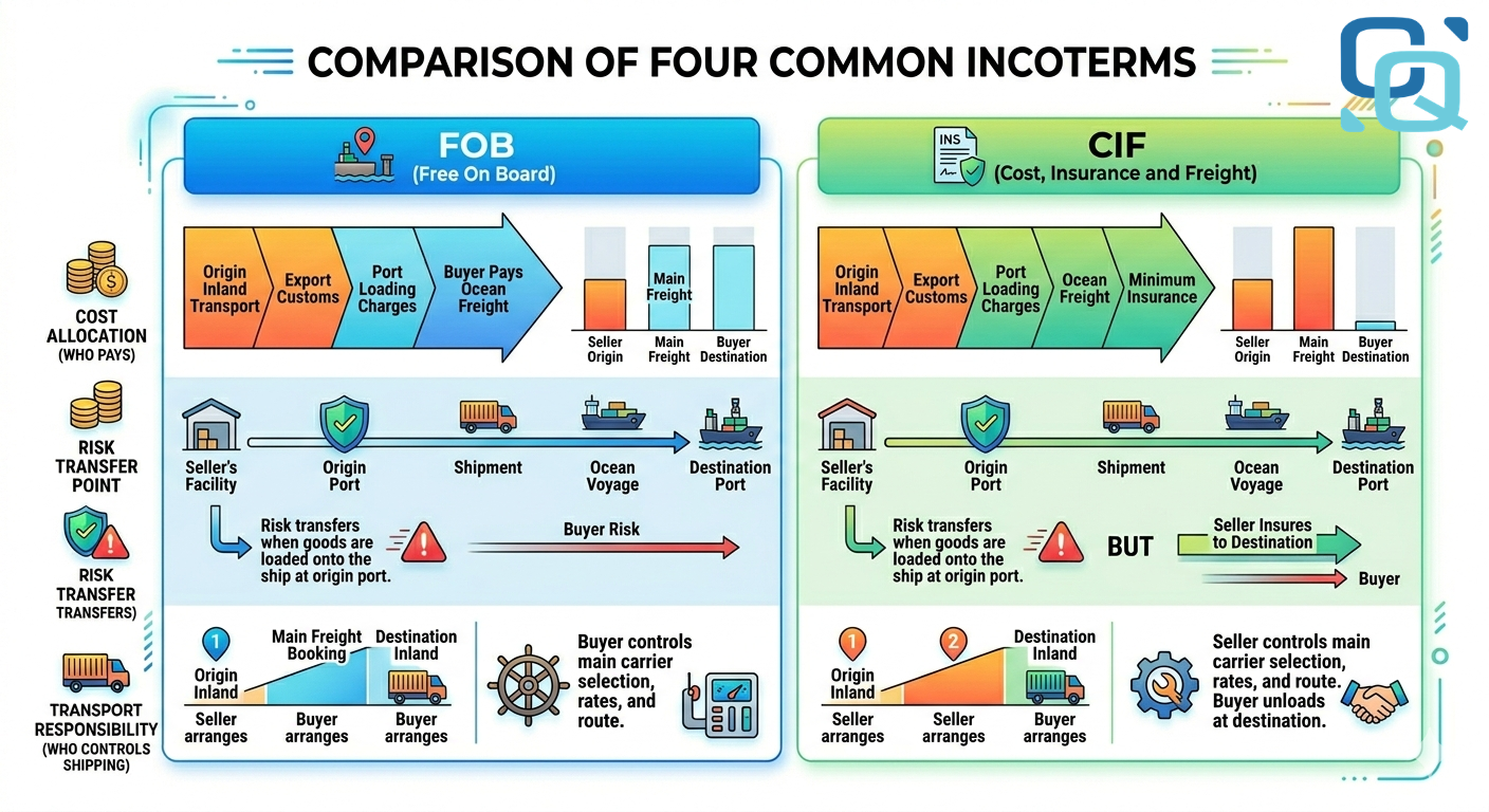 FOB vs CIF: chọn kiểm soát hay chọn sự tiện lợi?