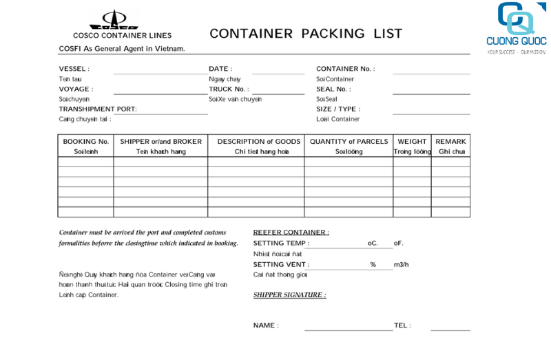 What is container packing list?? - Logistics power